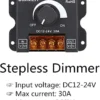 R5503 - Dimmer 12" 24v 30amp, atenuador de luz led que ajusta el brillo de la luz