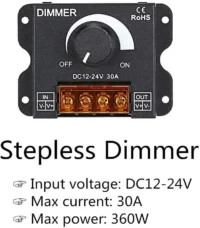 R5503 - Dimmer 12" 24v 30amp, atenuador de luz led que ajusta el brillo de la luz