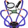 TM06B - Tercera mano seis brazos flexibles con Lupa y Luz