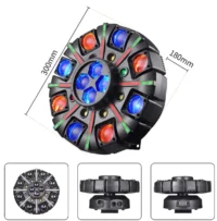 LA208E - Luz robótica de ocho cabezas móviles, luz láser con control, Potencia 180W